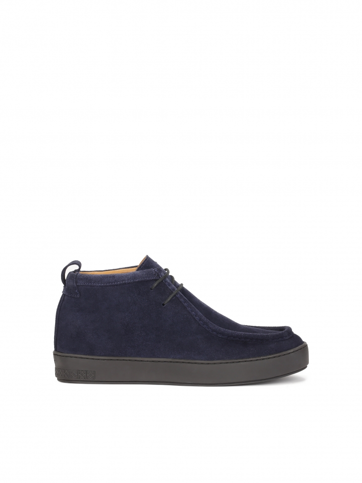 Navy blue suede chukka sneakers LEONID