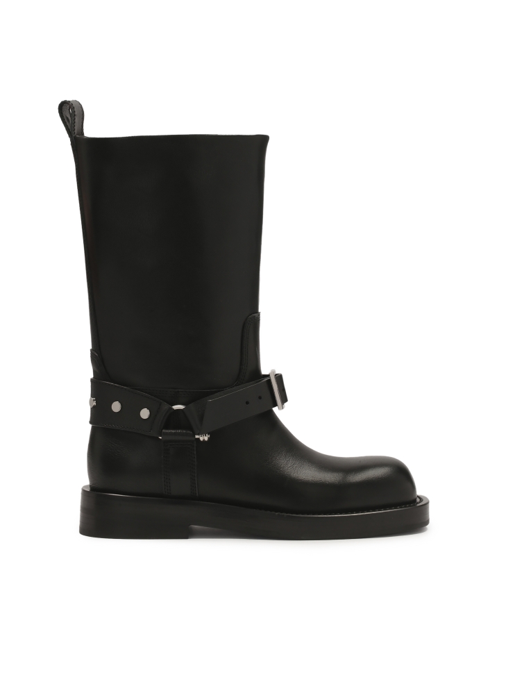 Leather biker boots with slip-on upper KS LEVEN
