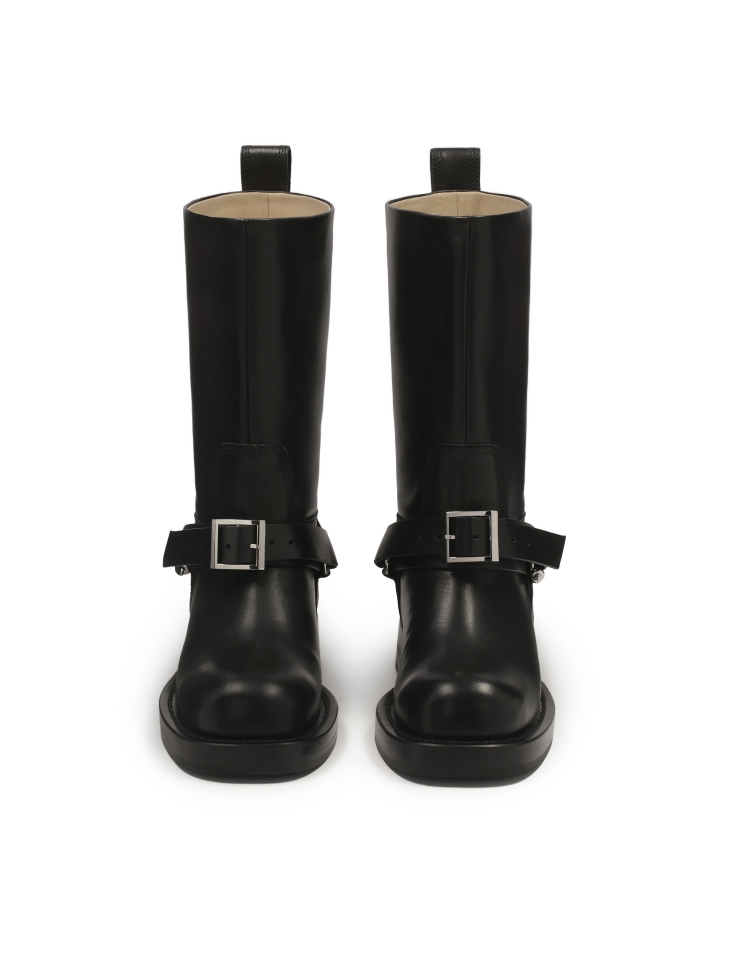 Leather biker boots with slip-on upper KS LEVEN