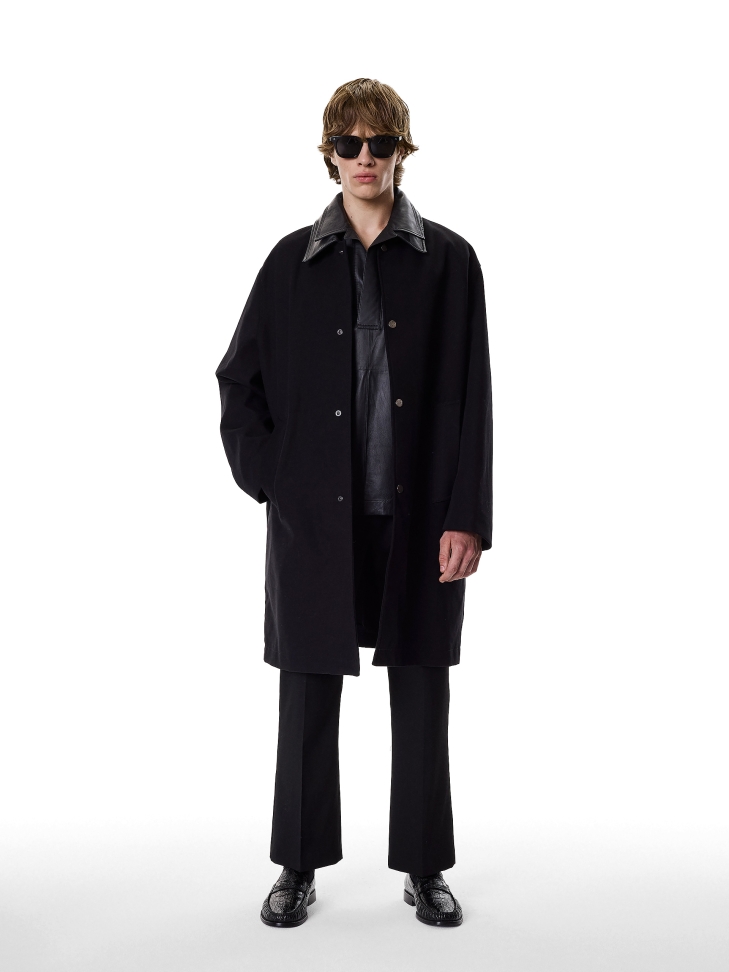 Black croc-embossed leather loafers KS BERNARD