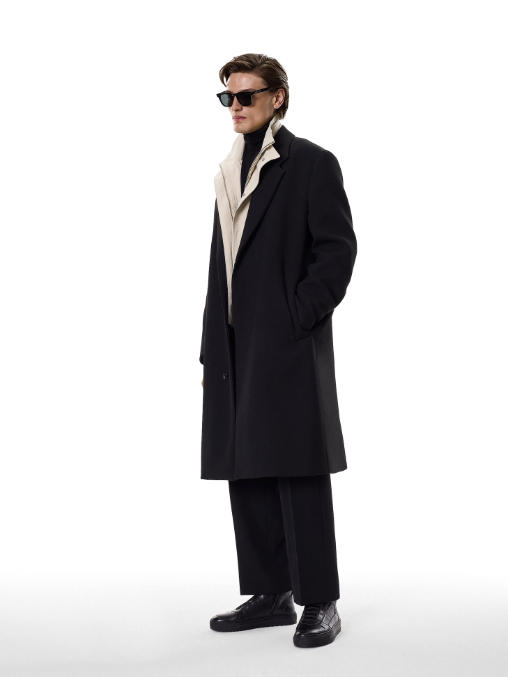 Black sneakers with high upper and lacing KS JIMMEY