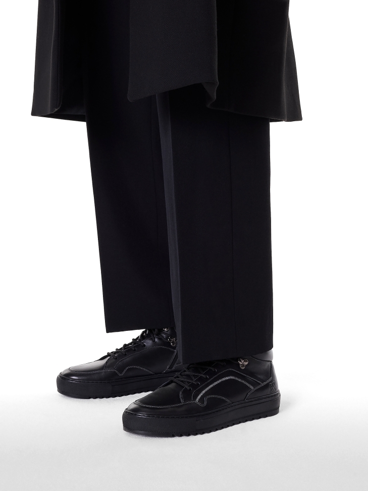 Leather black high sneakers  KS JIMMEY