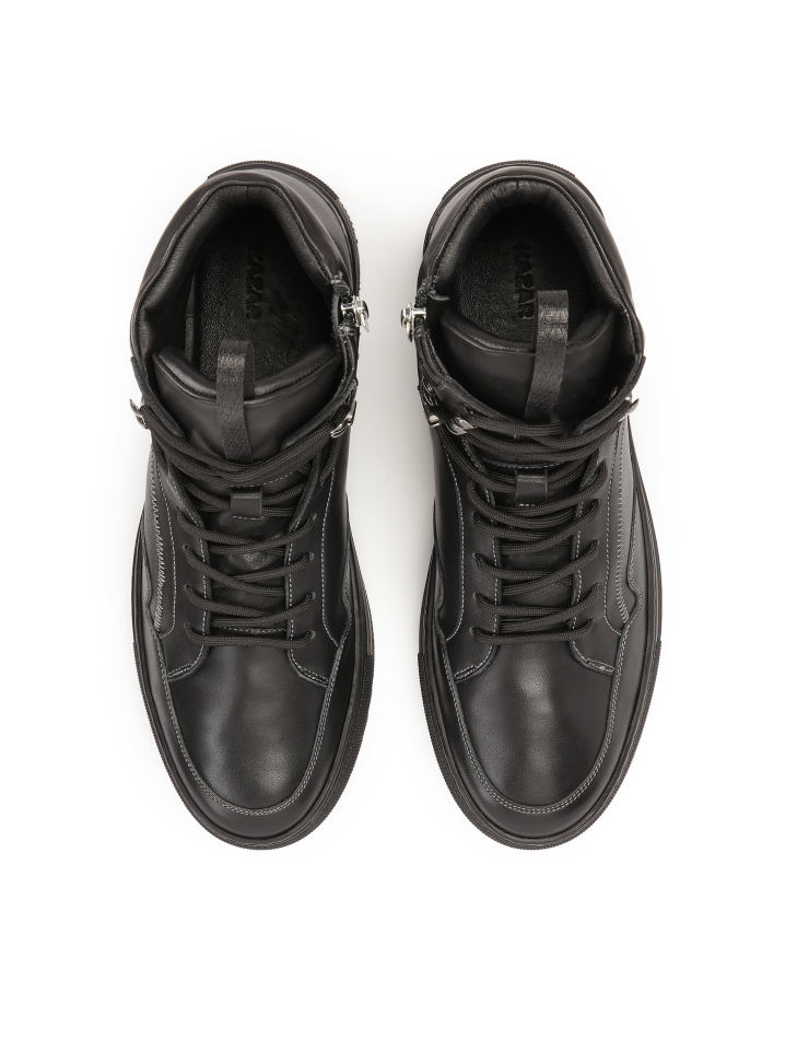 Leather black high sneakers  KS JIMMEY