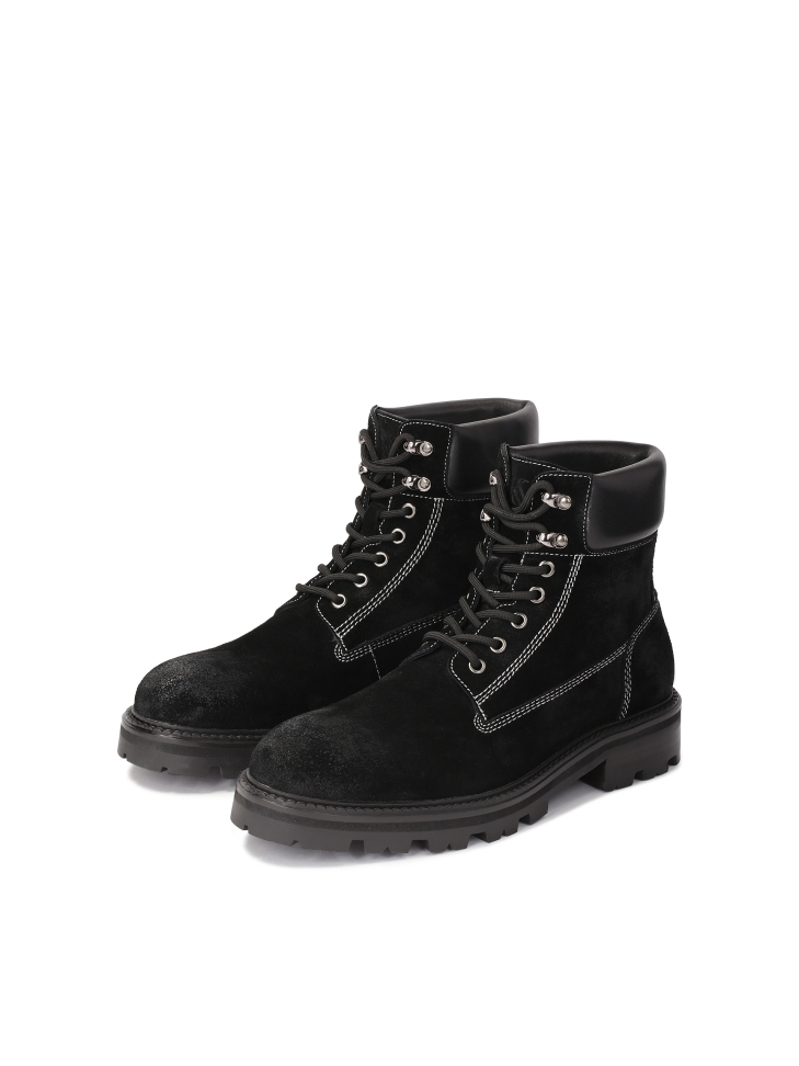 Suede boots with smooth leather insert  KS ALCESTE