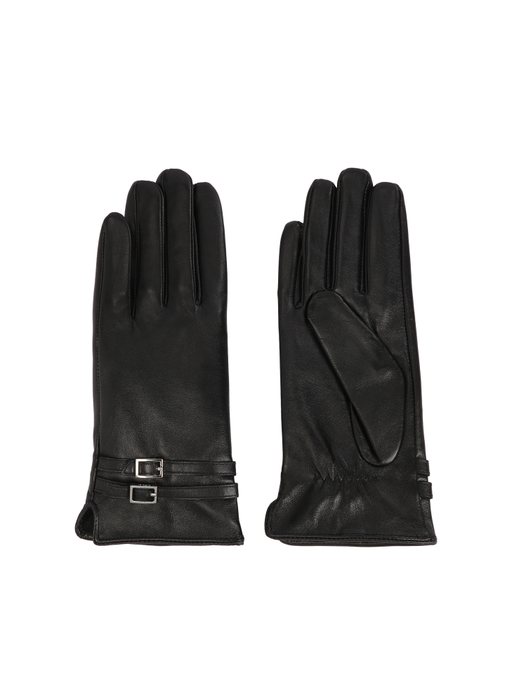 Black soft leather gloves MERI