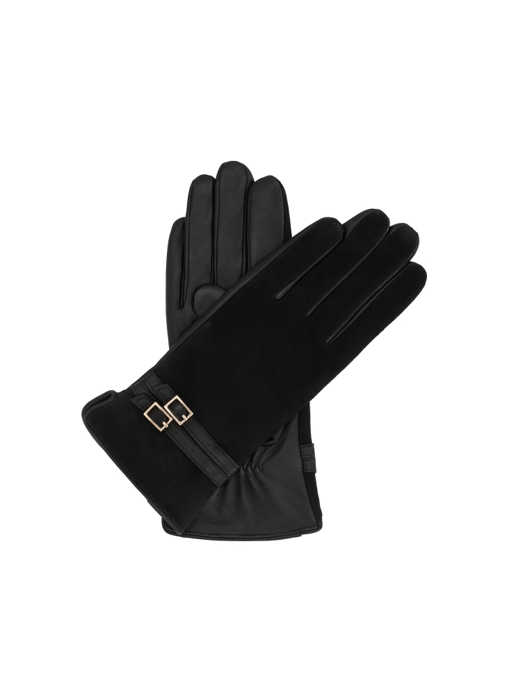 Gloves in suede and smooth leather MERI