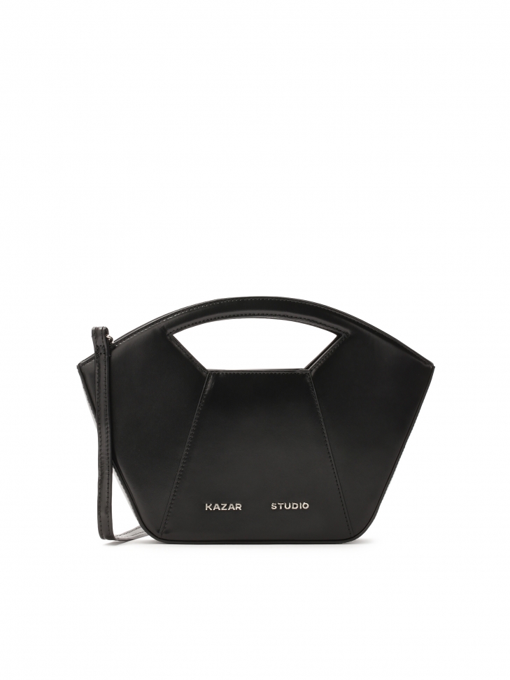 Black handbag with rigid construction KS ALIX
