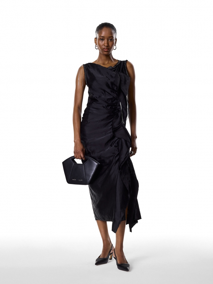 Black handbag with rigid construction KS ALIX