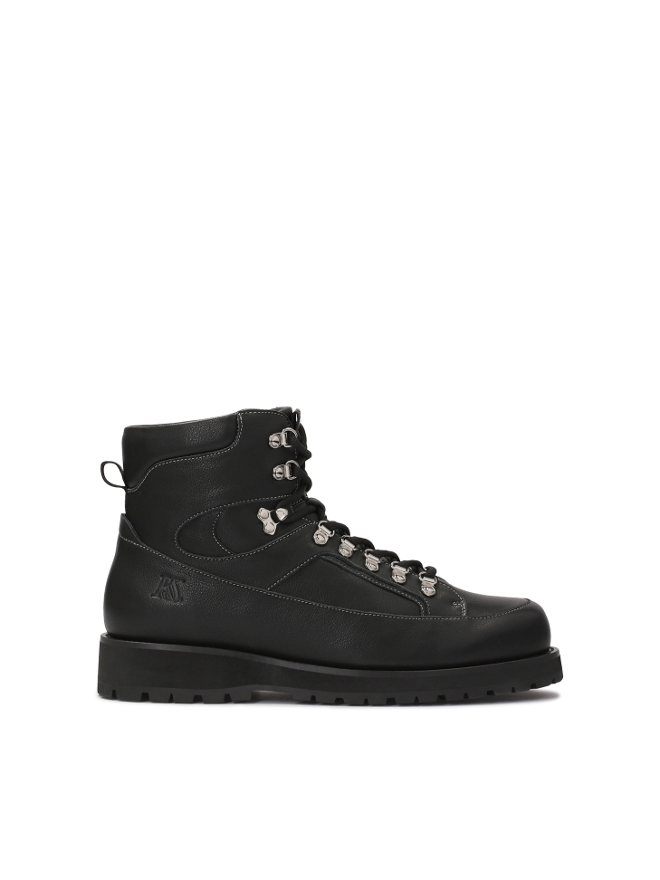 Leather black boots with metal loops  KS BLAISE