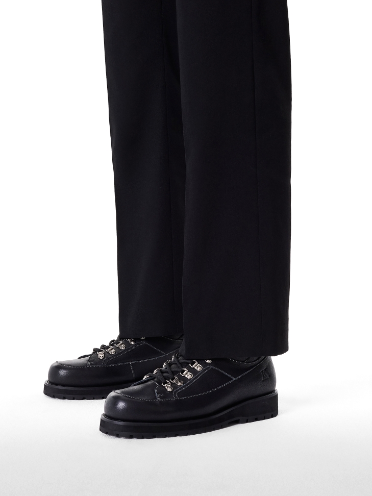 Leather black boots with metal loops  KS BLAISE