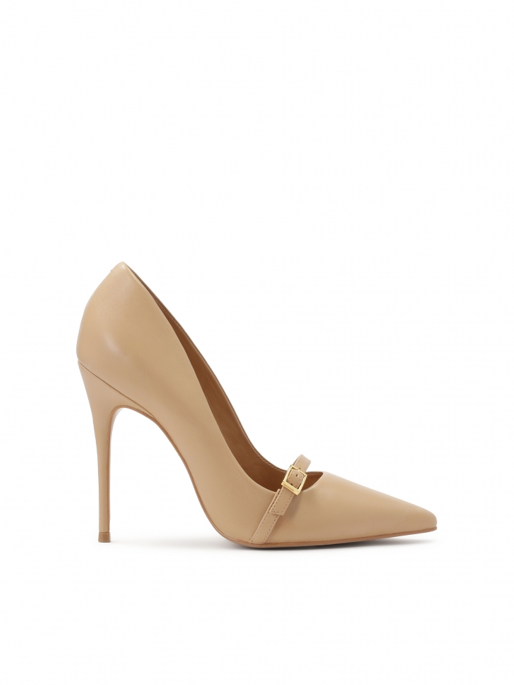 Beige pumps with decoration on the nose NEW BELLA