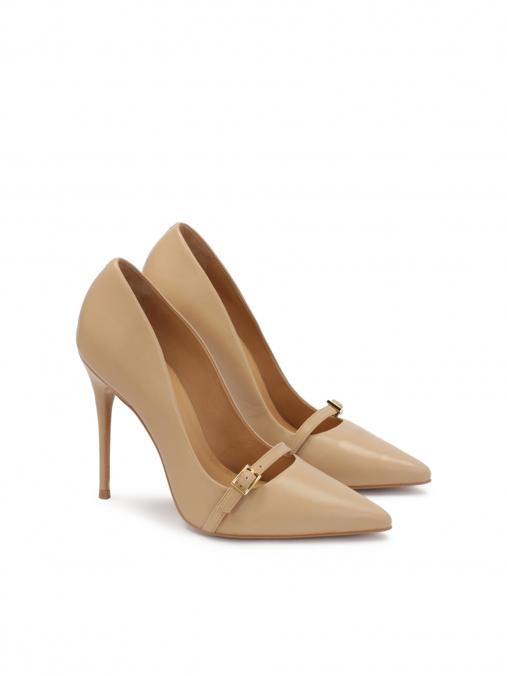 Beige pumps with decoration on the nose NEW BELLA