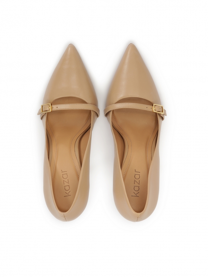 Beige pumps with decoration on the nose NEW BELLA