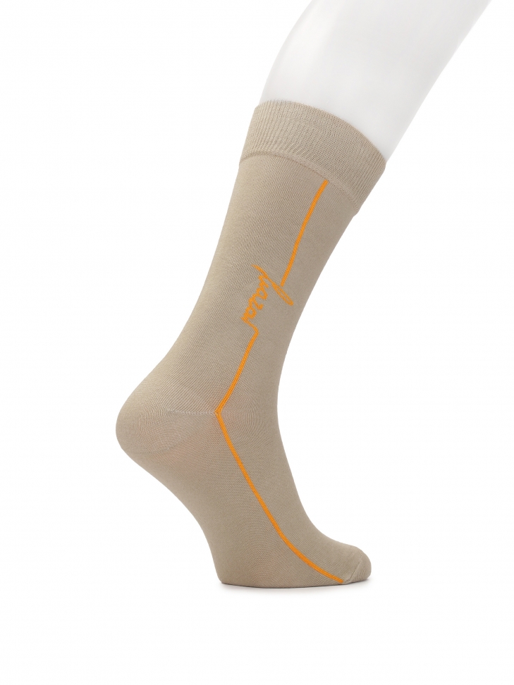 Beige men's socks made of high-quality cotton TREZEE