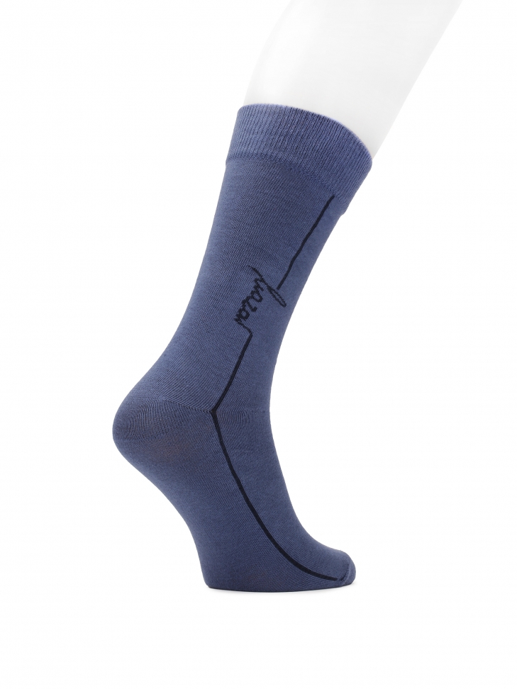 Blue men's socks made of soft cotton TREZEE