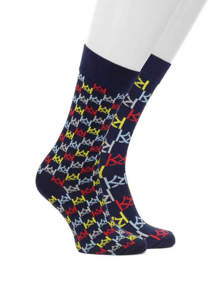 Men's socks with large and small monograms THAMES