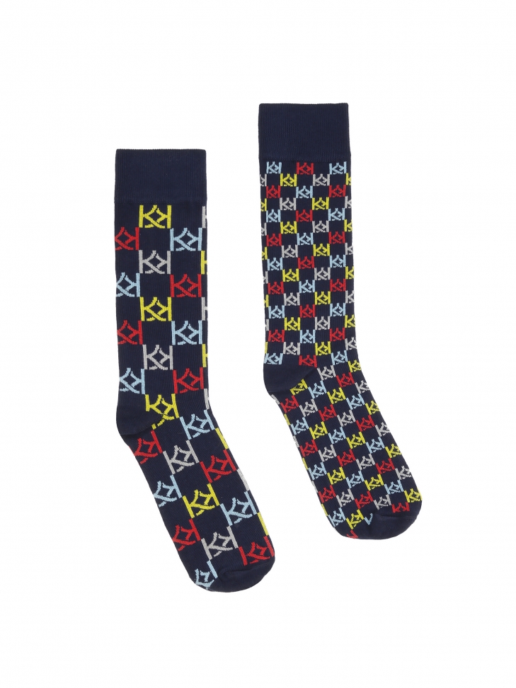 Men's socks with large and small monograms THAMES