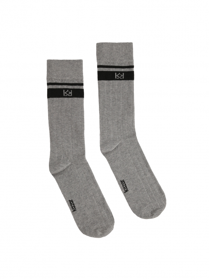 Ribbed grey men's socks  TRIEUX