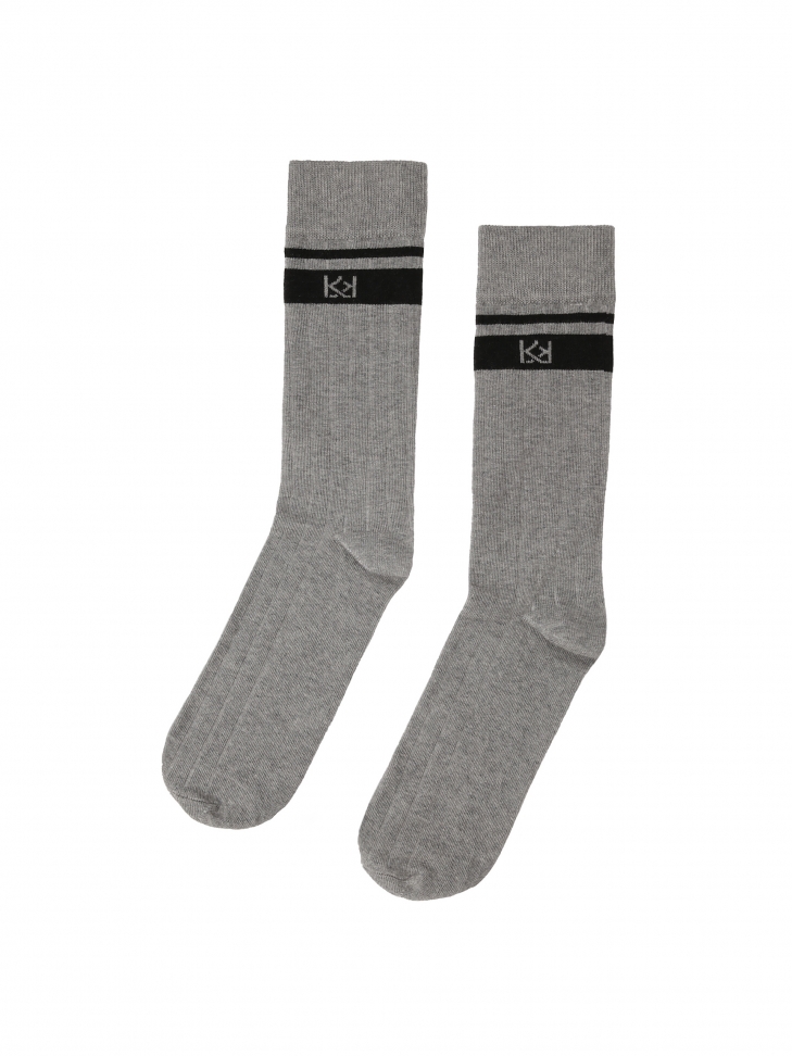Ribbed grey men's socks  TRIEUX