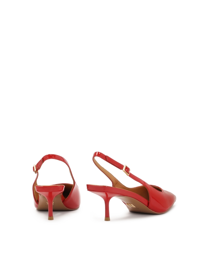 Red patent leather pumps with exposed heel BRIA