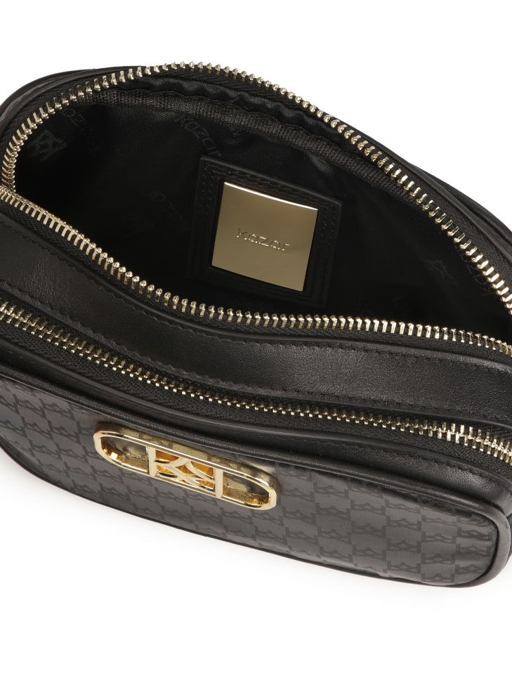 Black handbag with detachable pouch DORTHY