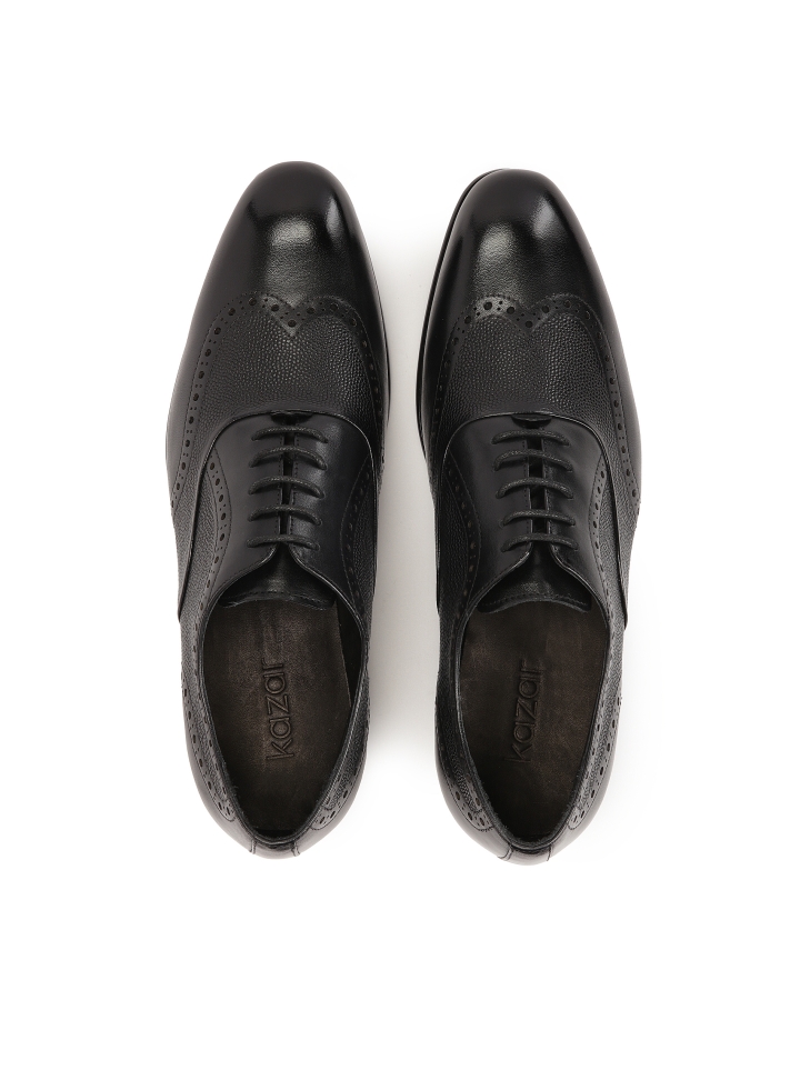 Elegant black oxfords with rosette decoration  JAZON