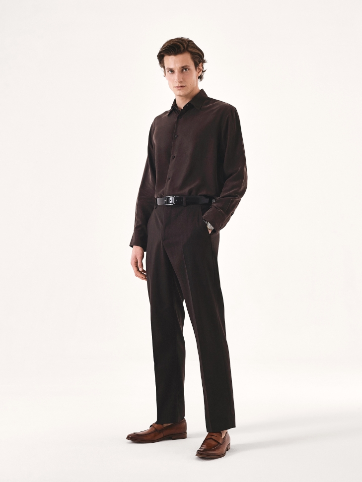 Leather loafers with cross strap OSVALDO