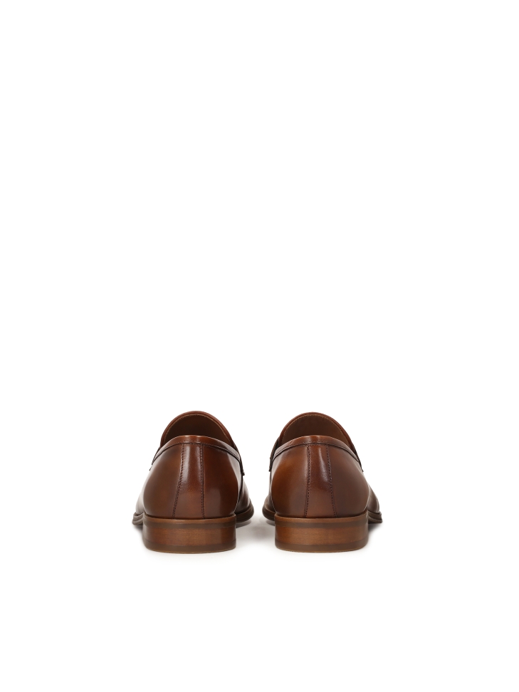 Leather loafers with cross strap OSVALDO