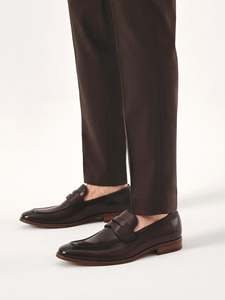 Business brown loafers with shaded upper OSVALDO