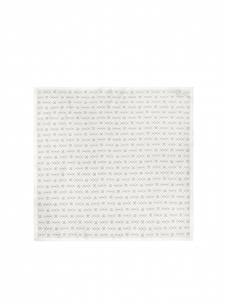 Cream silk scarf with three-dimensional pattern CHEYENNE