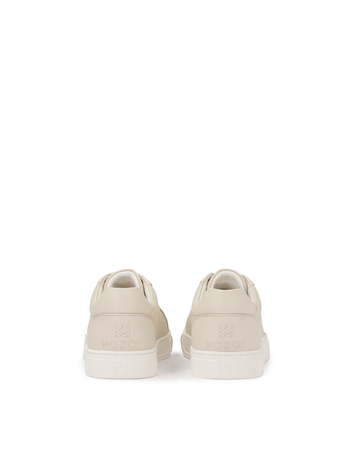 Light gray pea leather sneakers AJAKS