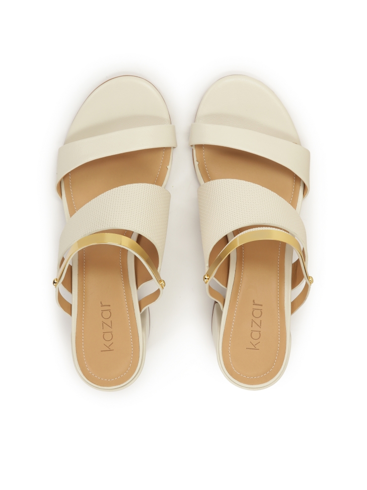 Heeled mules with metal strap decoration NORA