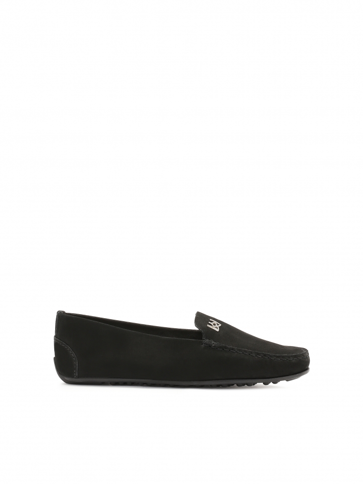 Women's nubuck black moccasins TRICIA