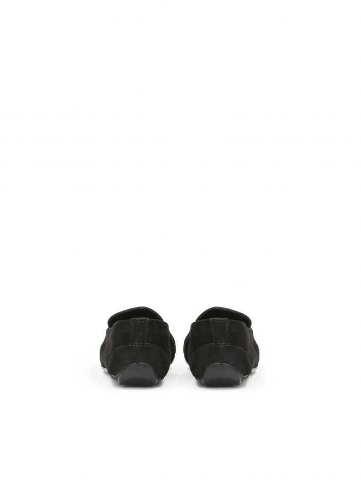 Women's nubuck black moccasins TRICIA