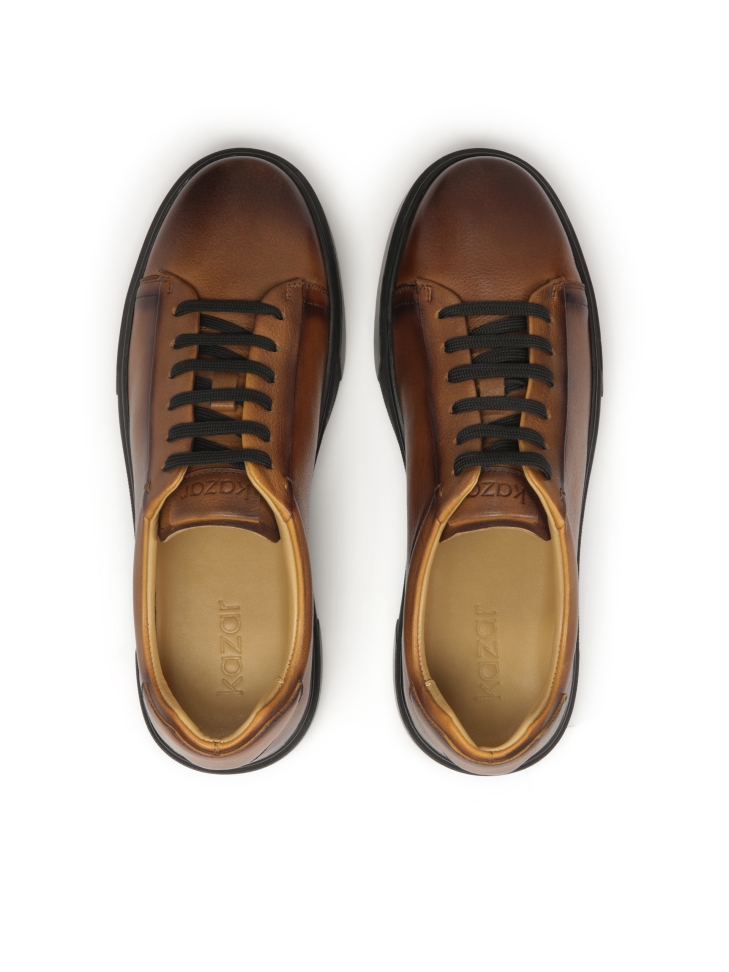 Brown sneakers in smart casual style SILVAN