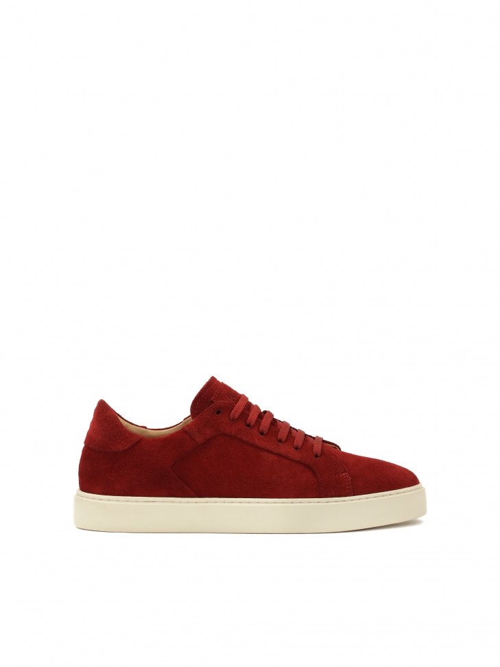 Red sneakers with classic lacing DESSOUBRE 