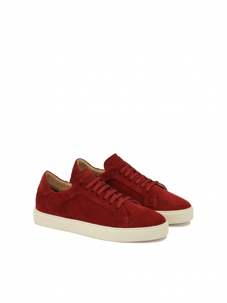 Red sneakers with classic lacing DESSOUBRE 