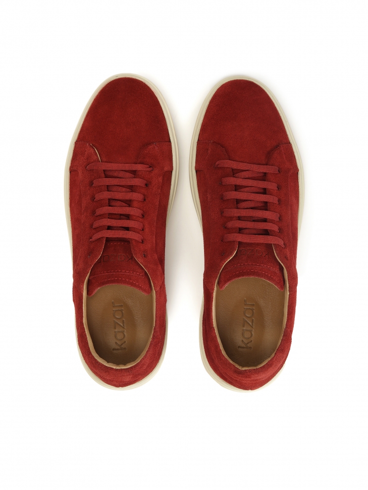 Red sneakers with classic lacing DESSOUBRE 
