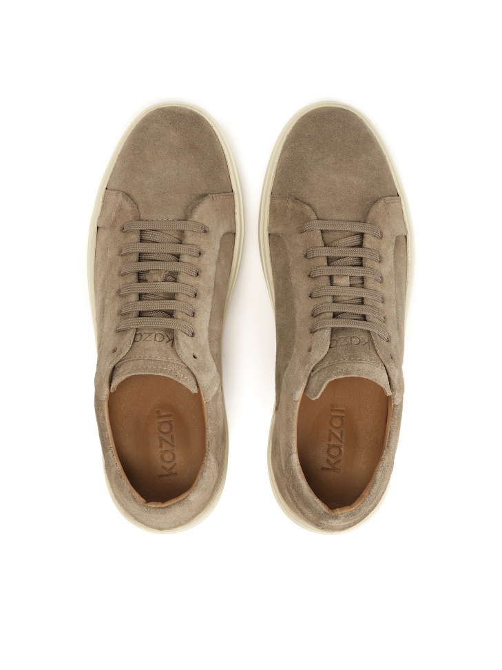 Suede sneakers in taupe color  DESSOUBRE 