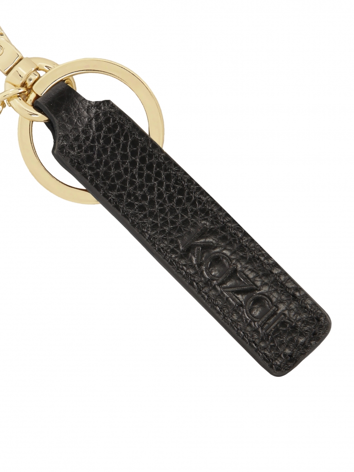 Black leather key ring with gold hardware VALERA