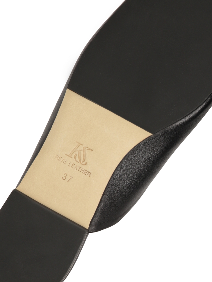 Slip-on black slides with square front  KS BRICE