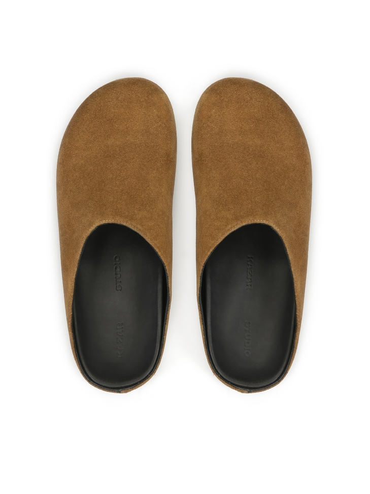 Suede slides with built-in front KS THEO