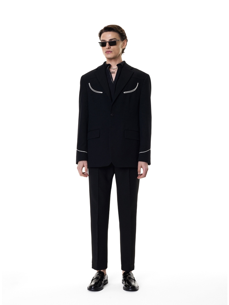 Monogrammed black slip-on loafers KS MAACURY