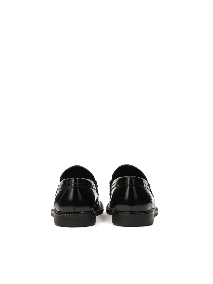 Monogrammed black slip-on loafers KS MAACURY