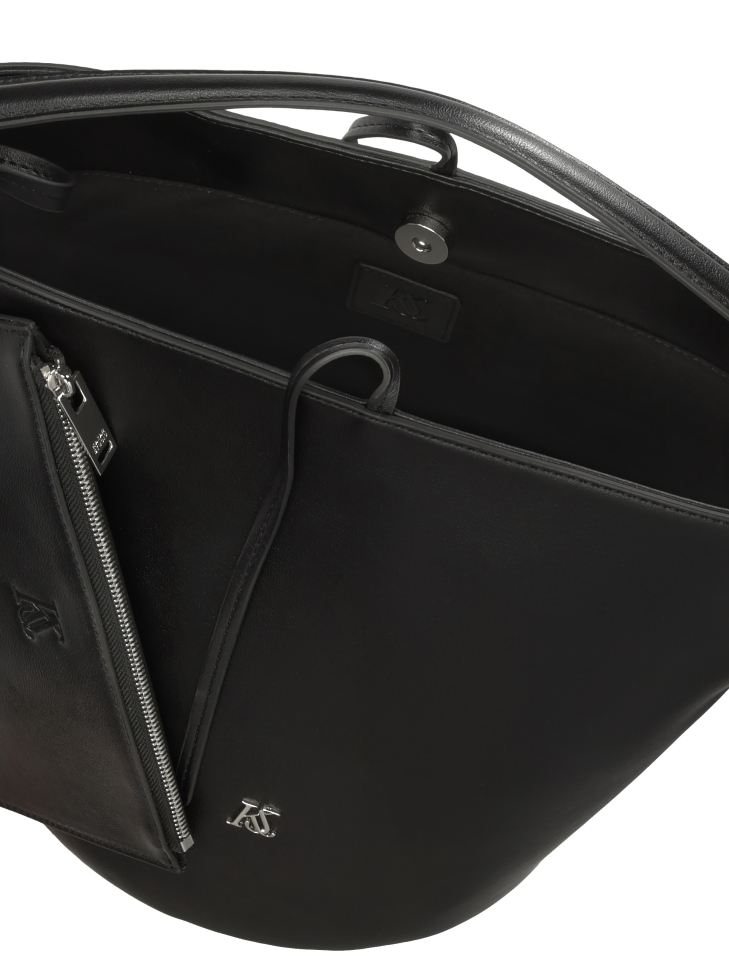 Black handbag with hand grip KS GLORIA 