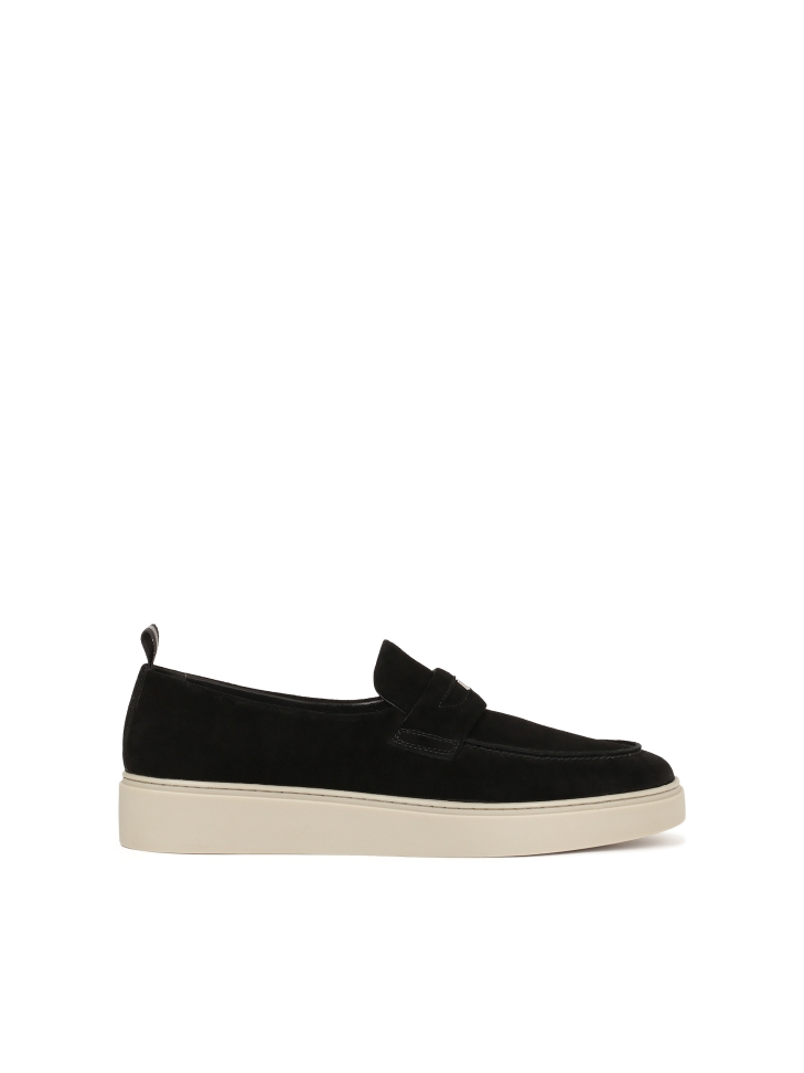 Black slip-on sneakers with silver logo  KS ETIENNE