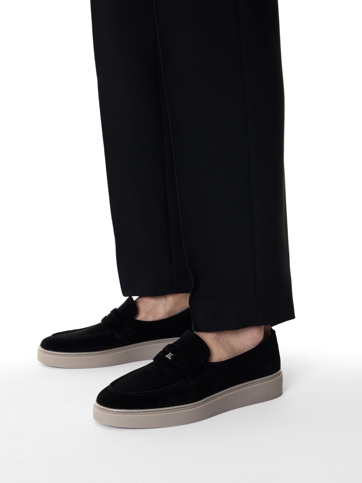 Black slip-on sneakers with silver logo  KS ETIENNE