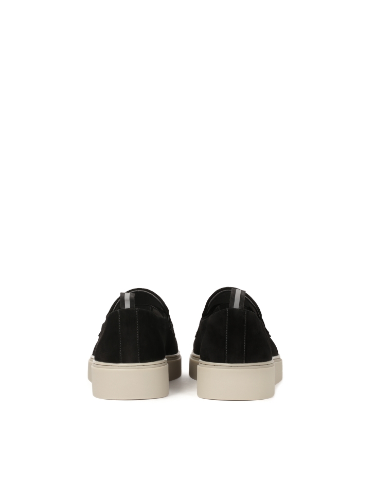 Black slip-on sneakers with silver logo  KS ETIENNE