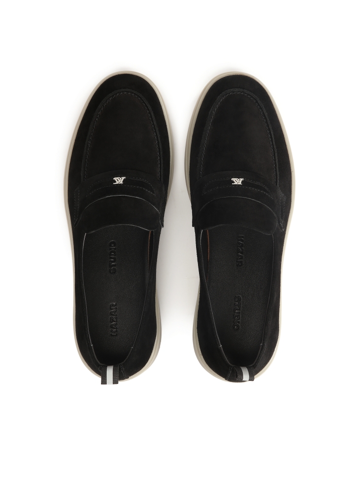 Black slip-on sneakers with silver logo  KS ETIENNE