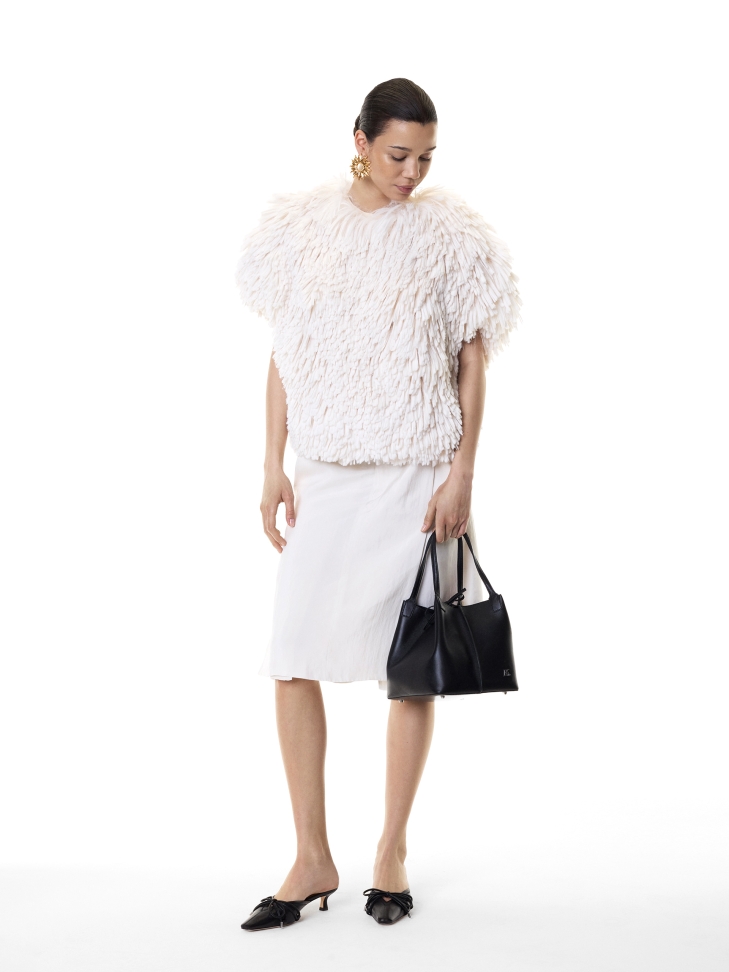 Black heeled mules with built in front and bow detail  KS LEONCE